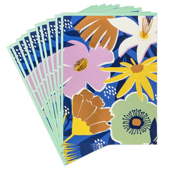 Hallmark Blank Notes (Bright Floral), Pack of 10