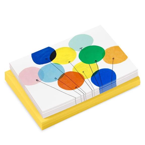 Hallmark Blank Notes (Colorful Balloons), Pack of 20