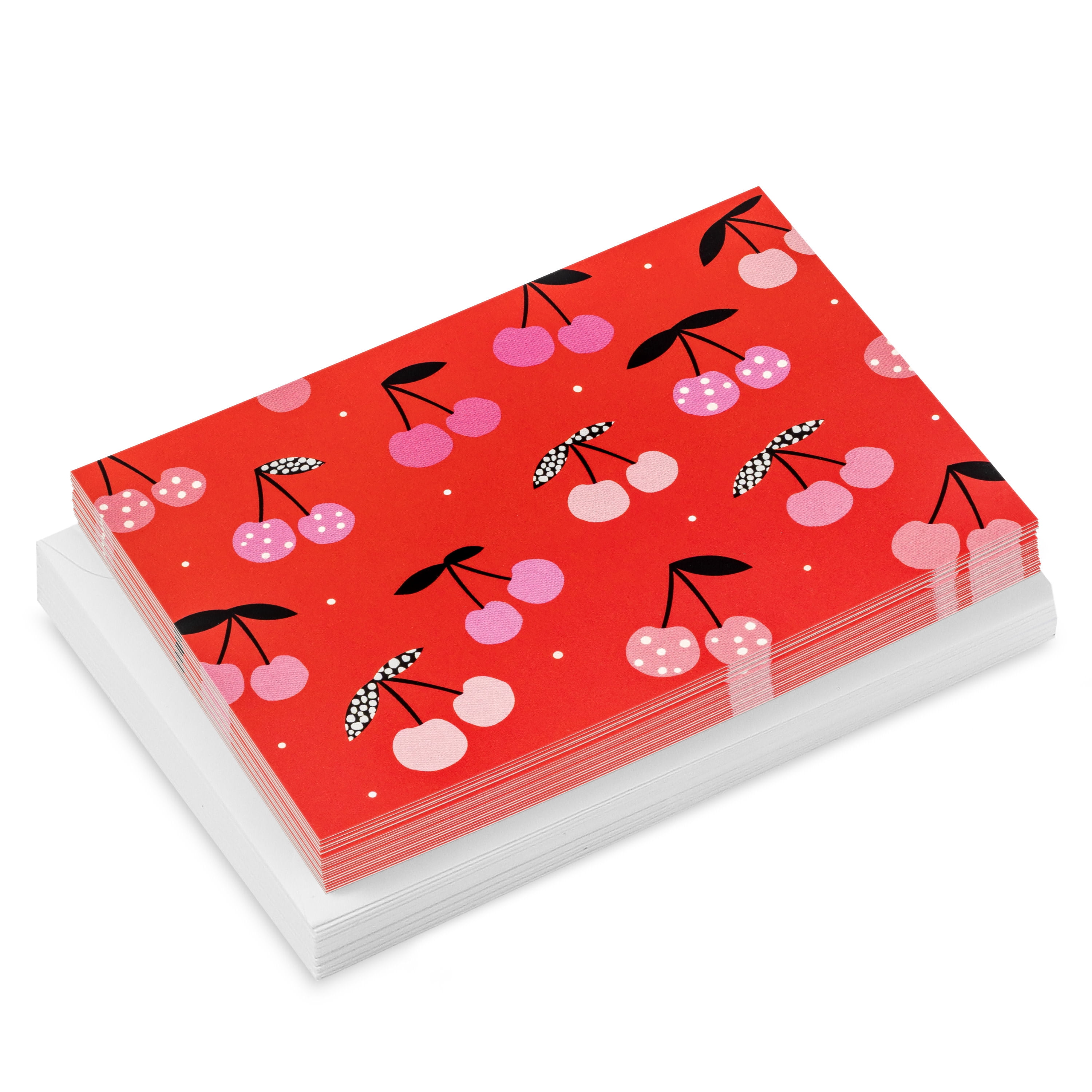 Hallmark Blank Notes (Cherries on Red), Pack of 20