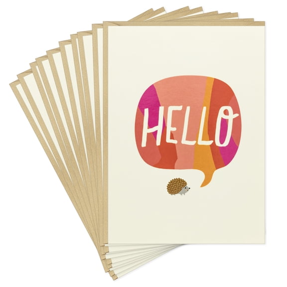 Hallmark Blank Thinking of You Notes (Hedgehog Hello), Pack of 10