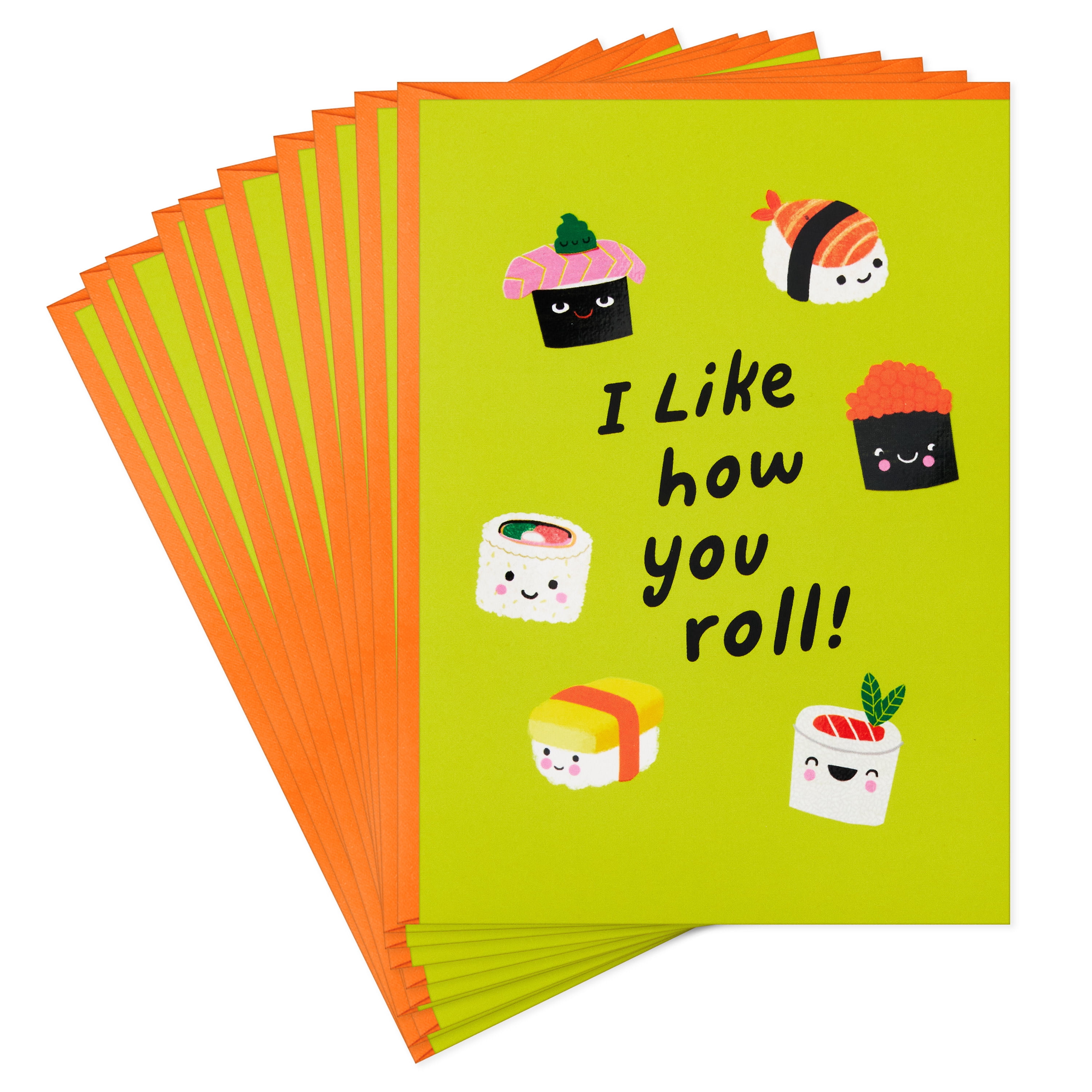 Hallmark Blank Notes (Sushi on Green), Pack of 10