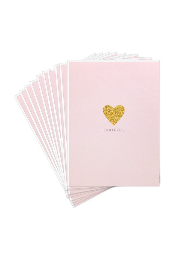 Blank Thank You Notes (Grateful Heart on Pink), Pack of 10