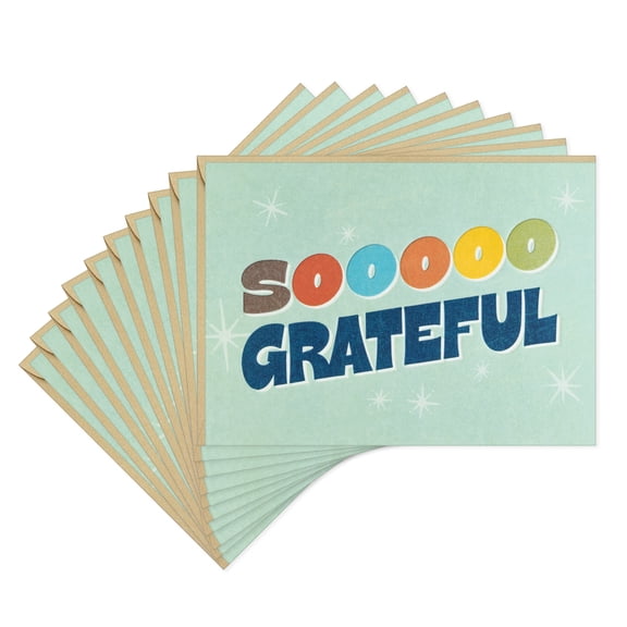 Hallmark Blank Thank You Notes (So Grateful), Pack of 10