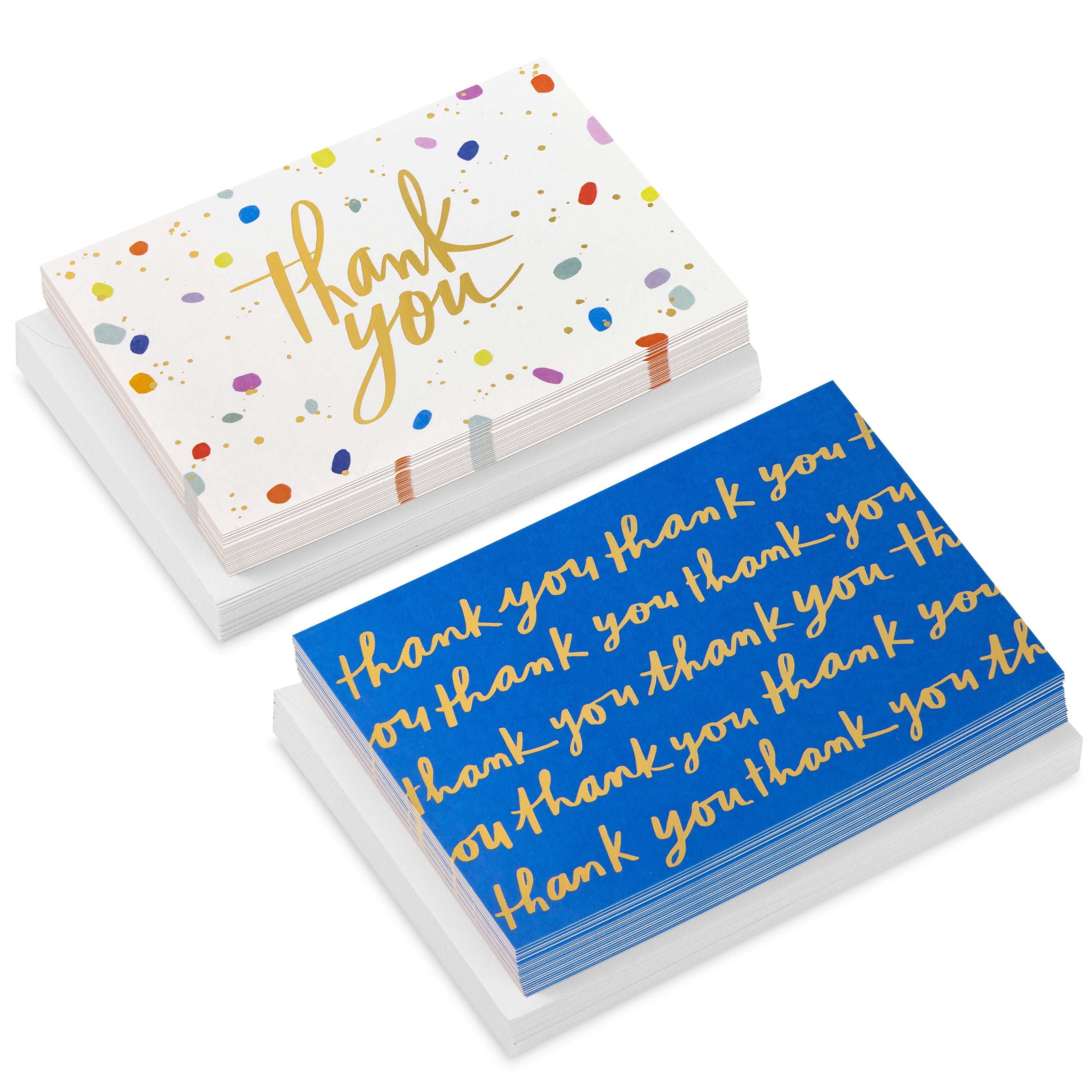 Hallmark Blank Thank You Notes (Playful Blue and Polka Dot), Pack of 50
