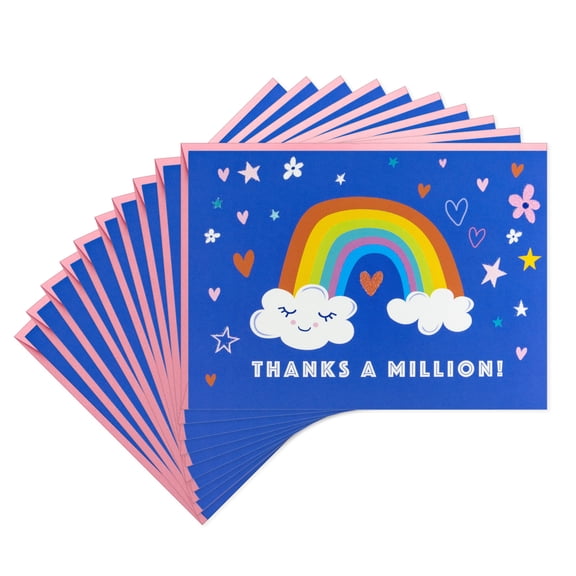 Hallmark Blank Thank You Notes (Rainbow and Clouds Kids), Pack of 10