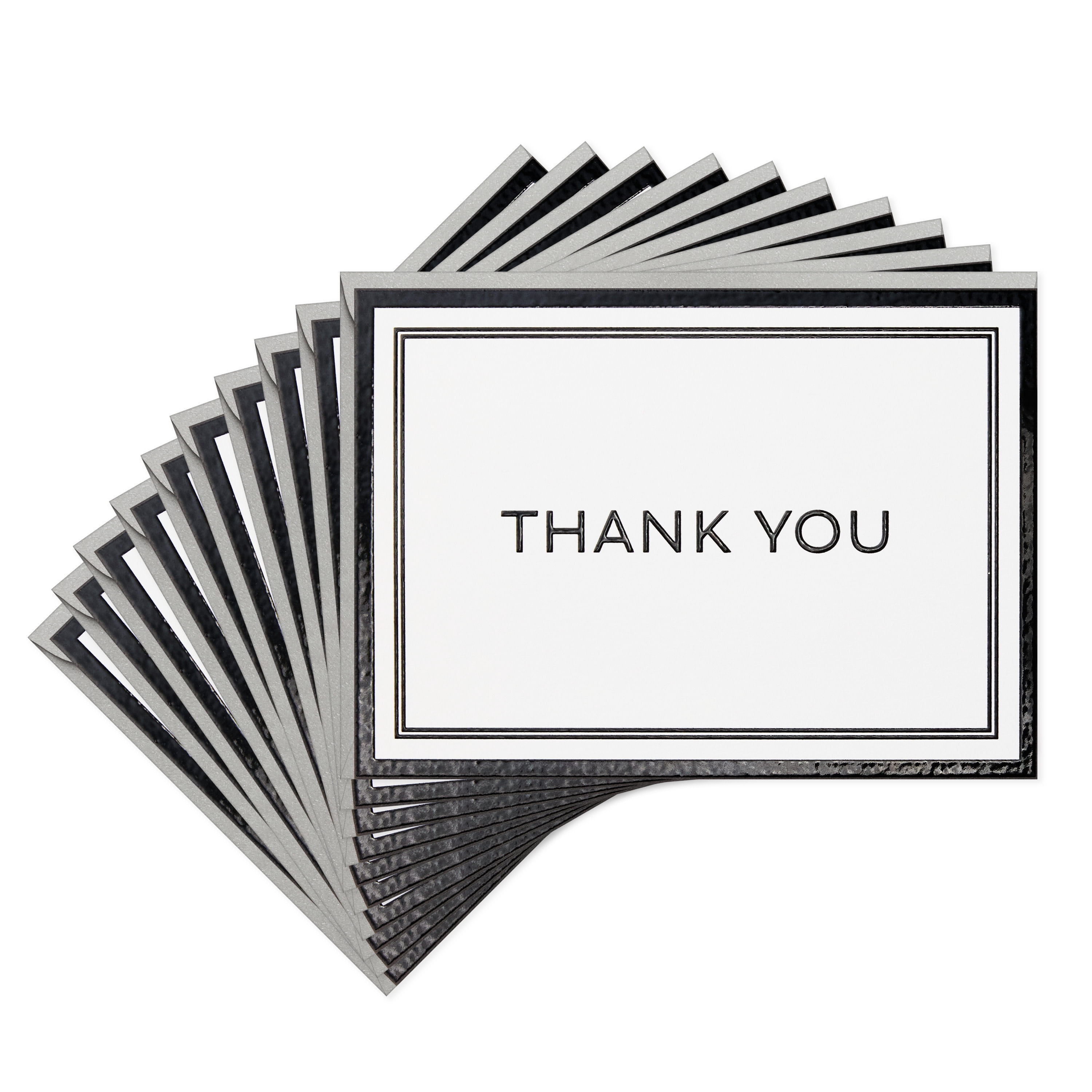 Hallmark Blank Thank You Notes (Elegant Black and White Framed), Pack of 10