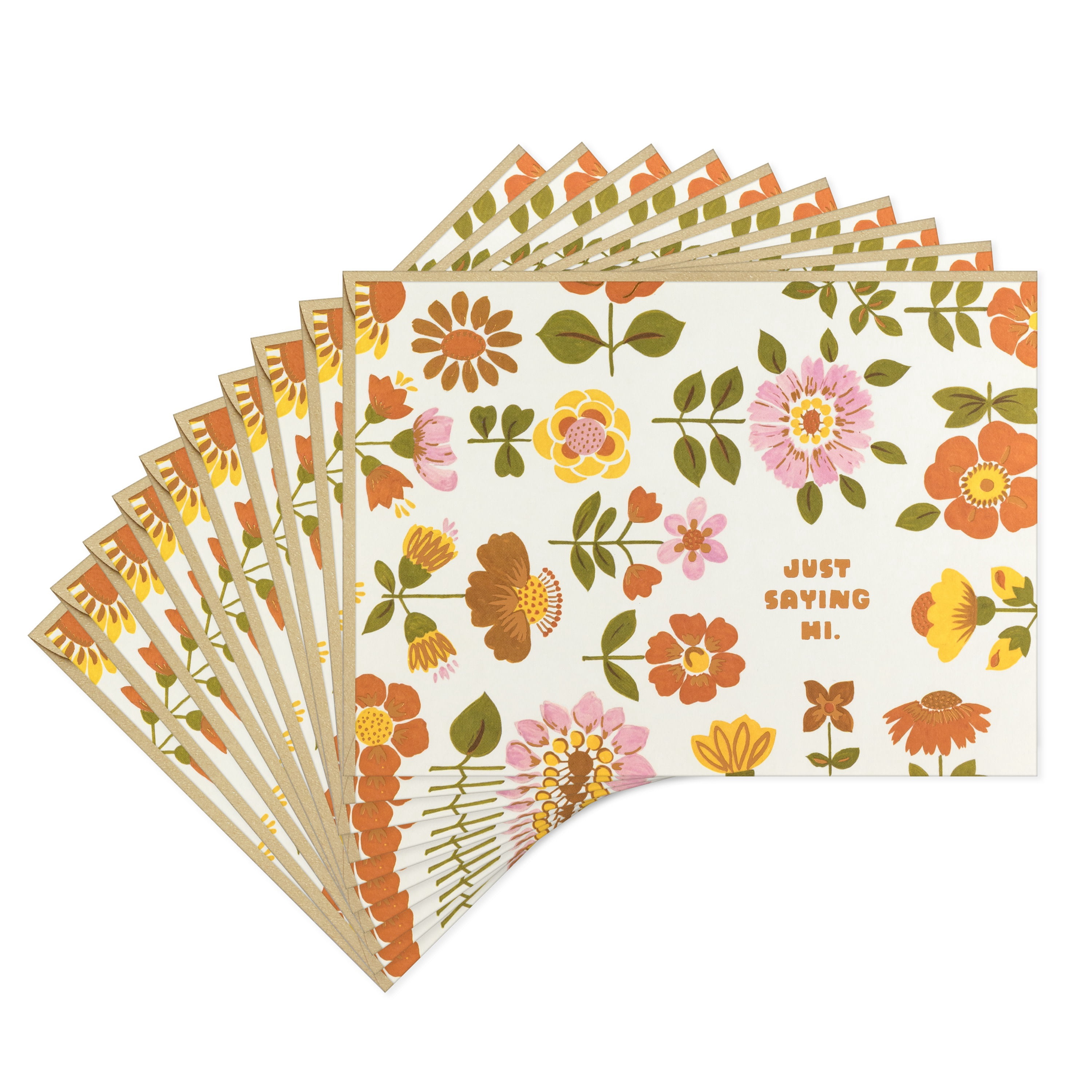 Hallmark Blank Thinking of You Notes (Retro Florals), Pack of 10