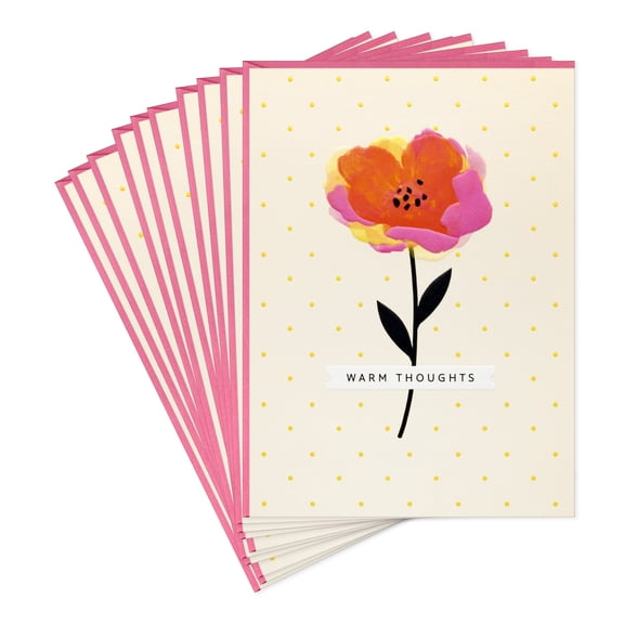 Hallmark Blank Notes (Warm Thoughts Floral), Pack of 10