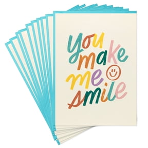 Hallmark Blank Notes (Hand-Lettered Smile), Pack of 10