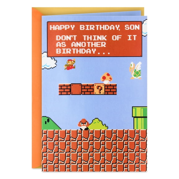 Hallmark Nintendo Super Mario Funny Birthday Card for Son (Leveling Up)