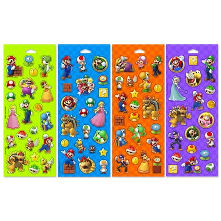 Hallmark Nintendo Super Mario Sticker Book (Gaming Fun), 4 sheets