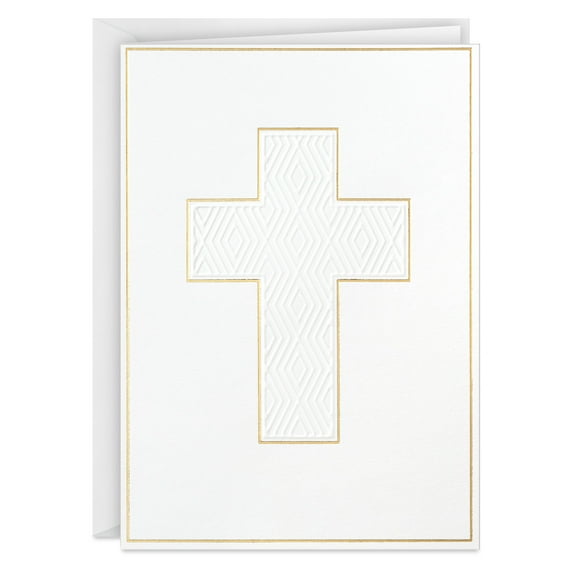 Hallmark White Note Cards (Embossed Cross), 24 Ct.