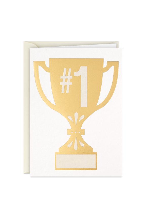 White Note Cards (Trophy with Star Stickers), 12 Ct.
