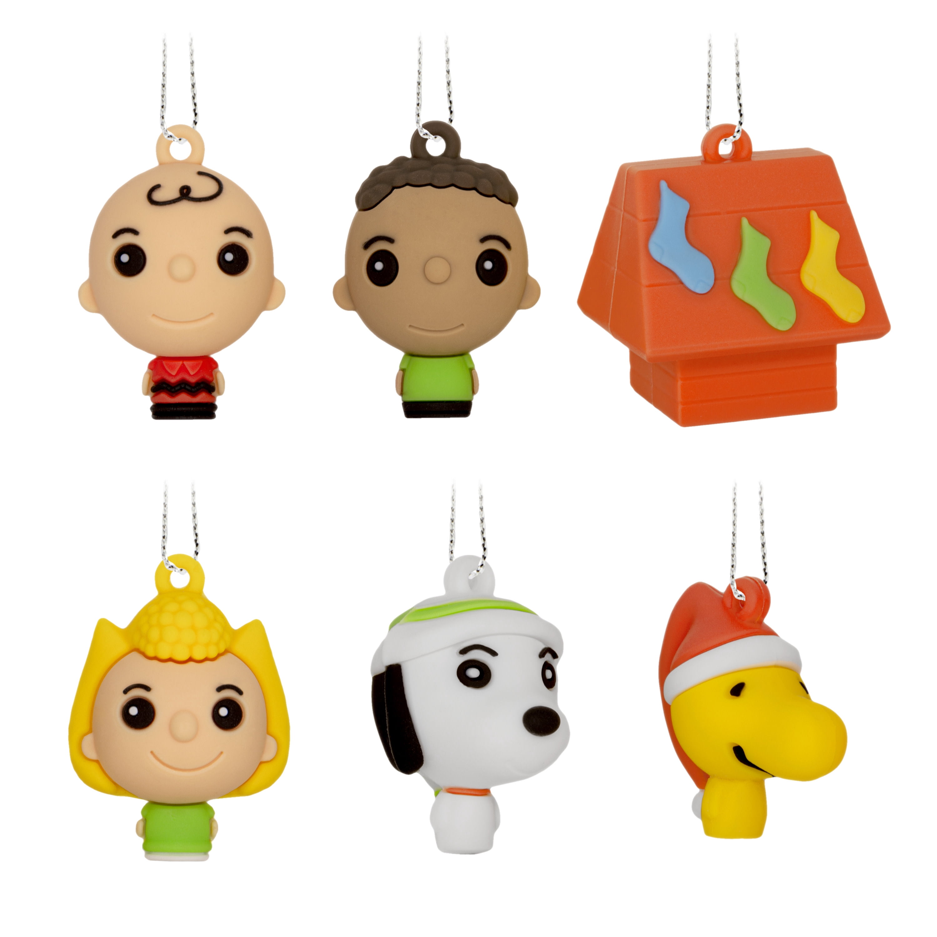 Hallmark Mini Christmas Ornaments (Peanuts, Shatterprf), Set of 6, 1 Count