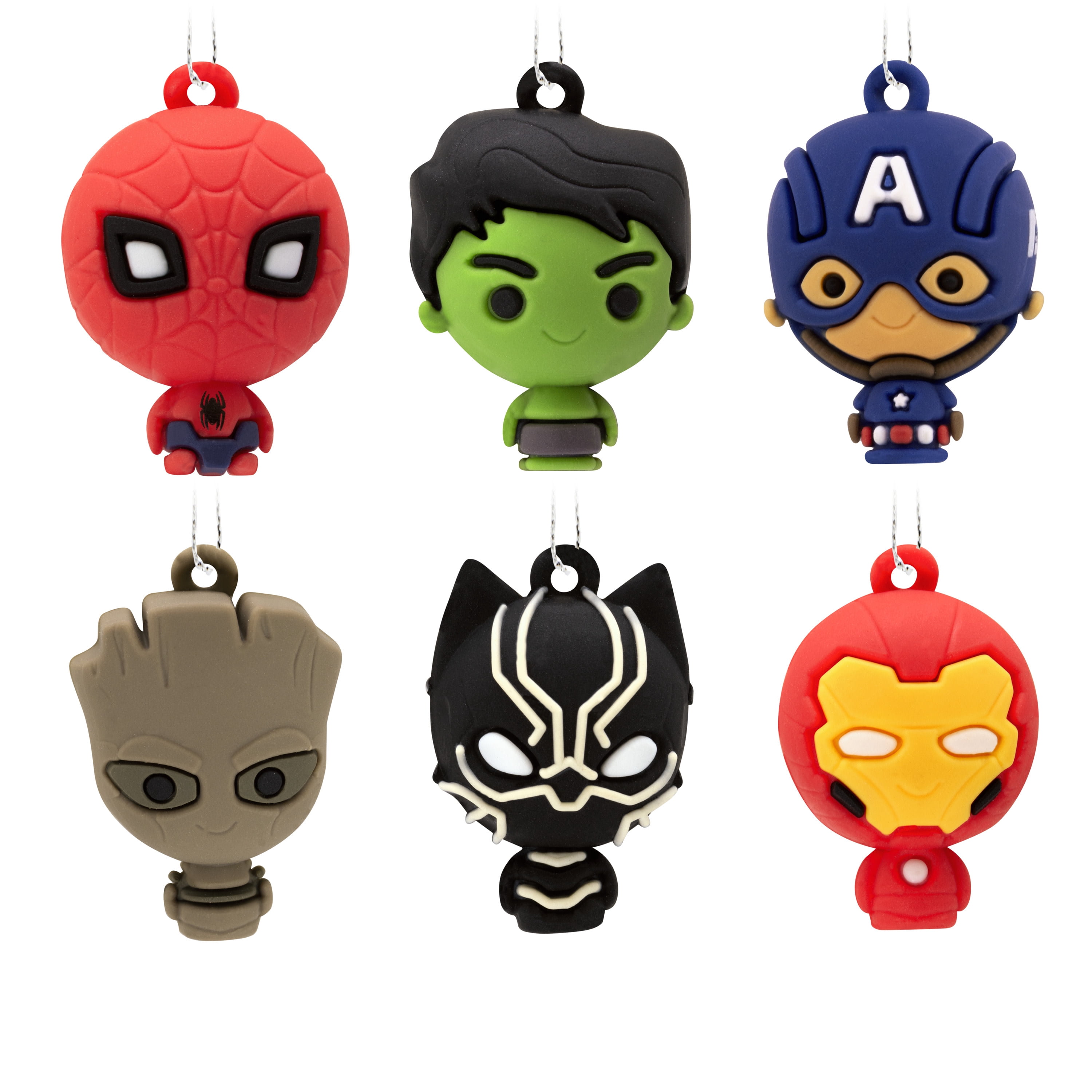 Hallmark Mini Ornaments (Marvel Super Heroes, Shattrprf), Set of 6, 1 Count