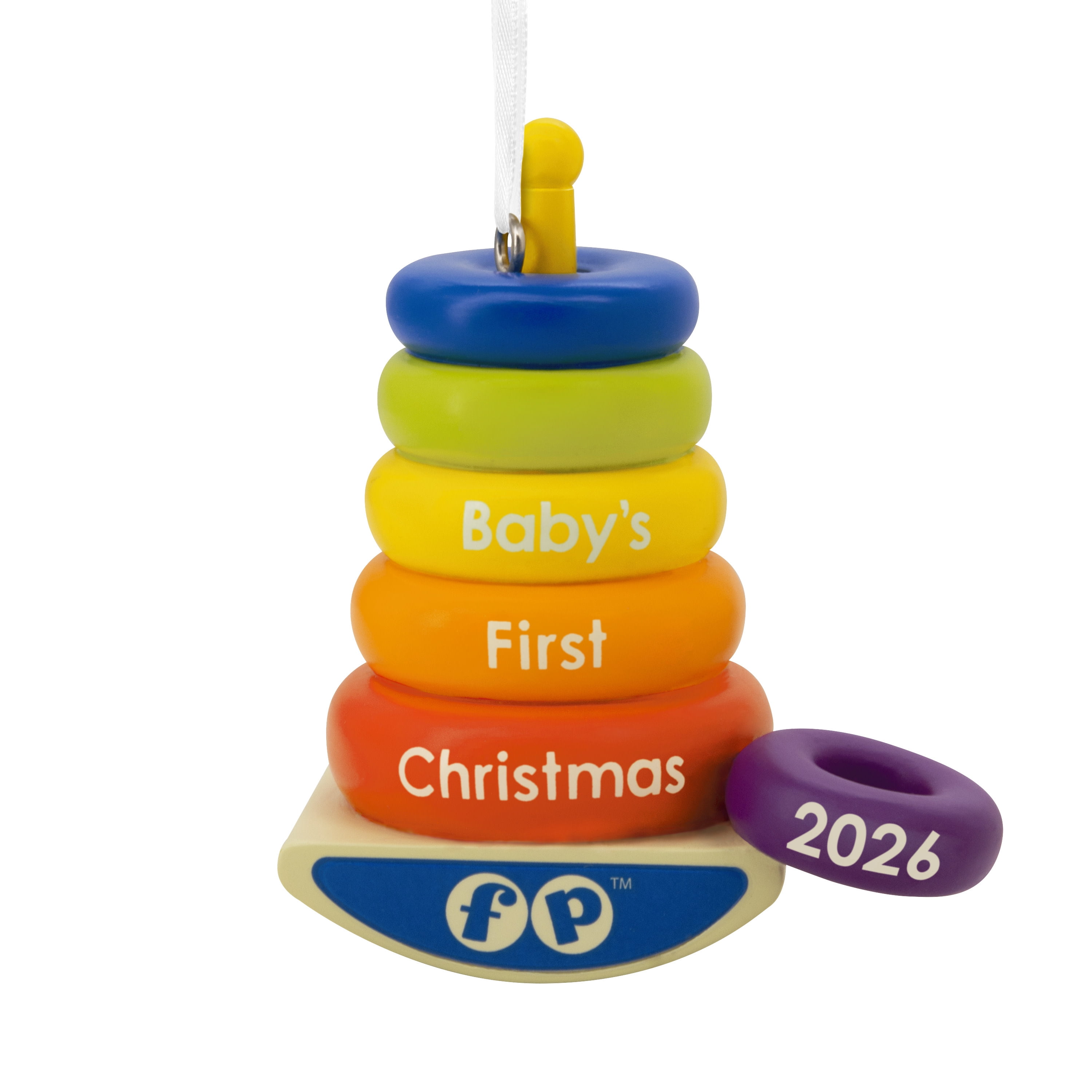 Hallmark Ornament (Fisher-Price Rock-A-Stack Baby's 1st Christmas), 1 Count