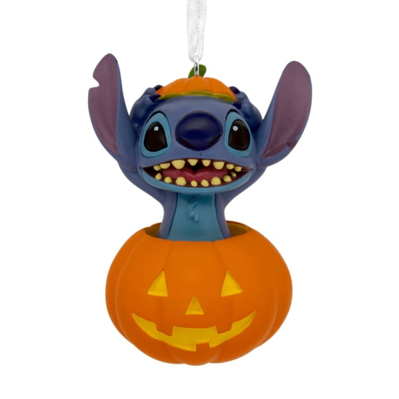 Hallmark Halloween Ornament (Disney Stitch in Jack-o'-Lantern), 1 Count