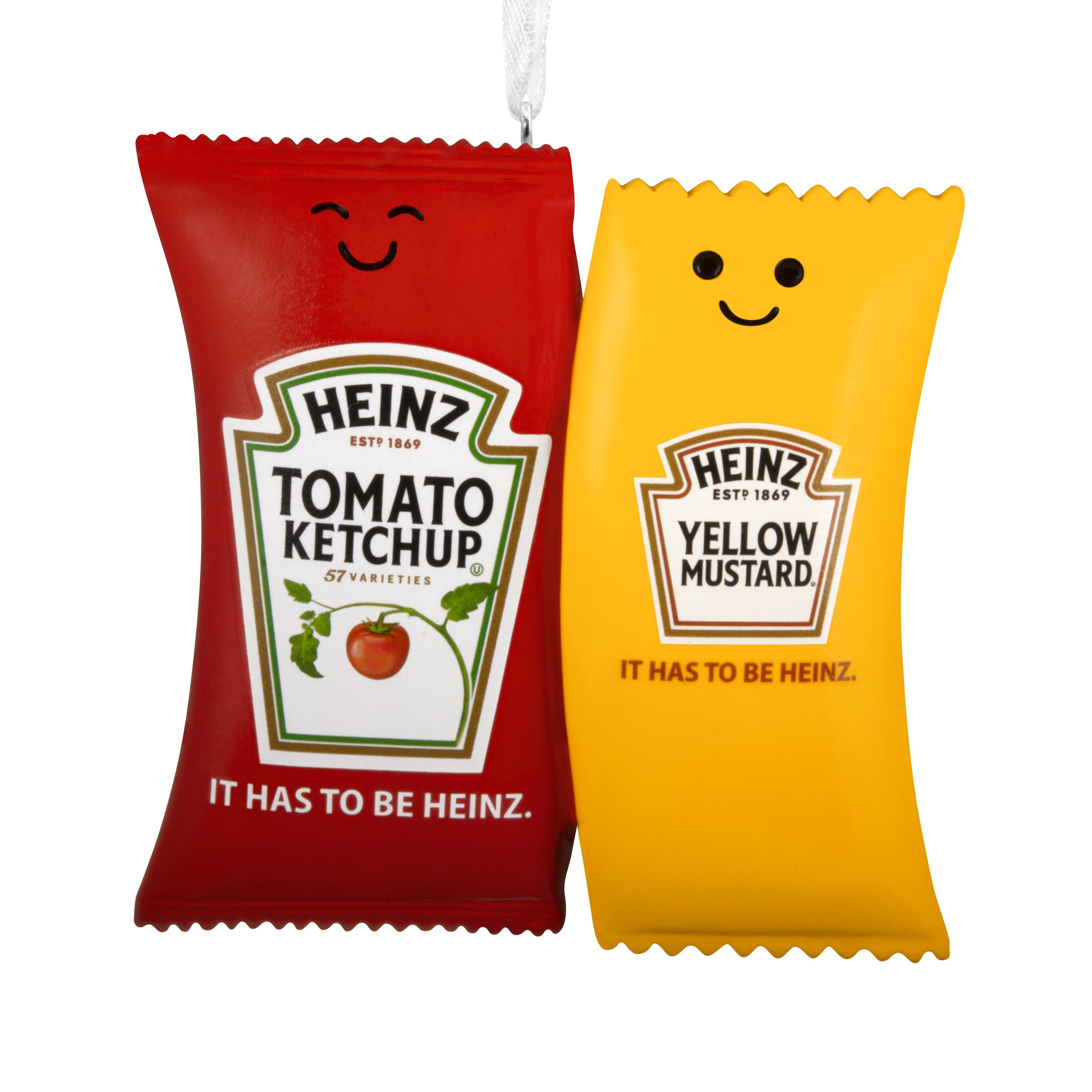 Hallmark Ornament (Heinz Tomato Ketchup Yellow Mustard Packets), 1 Count