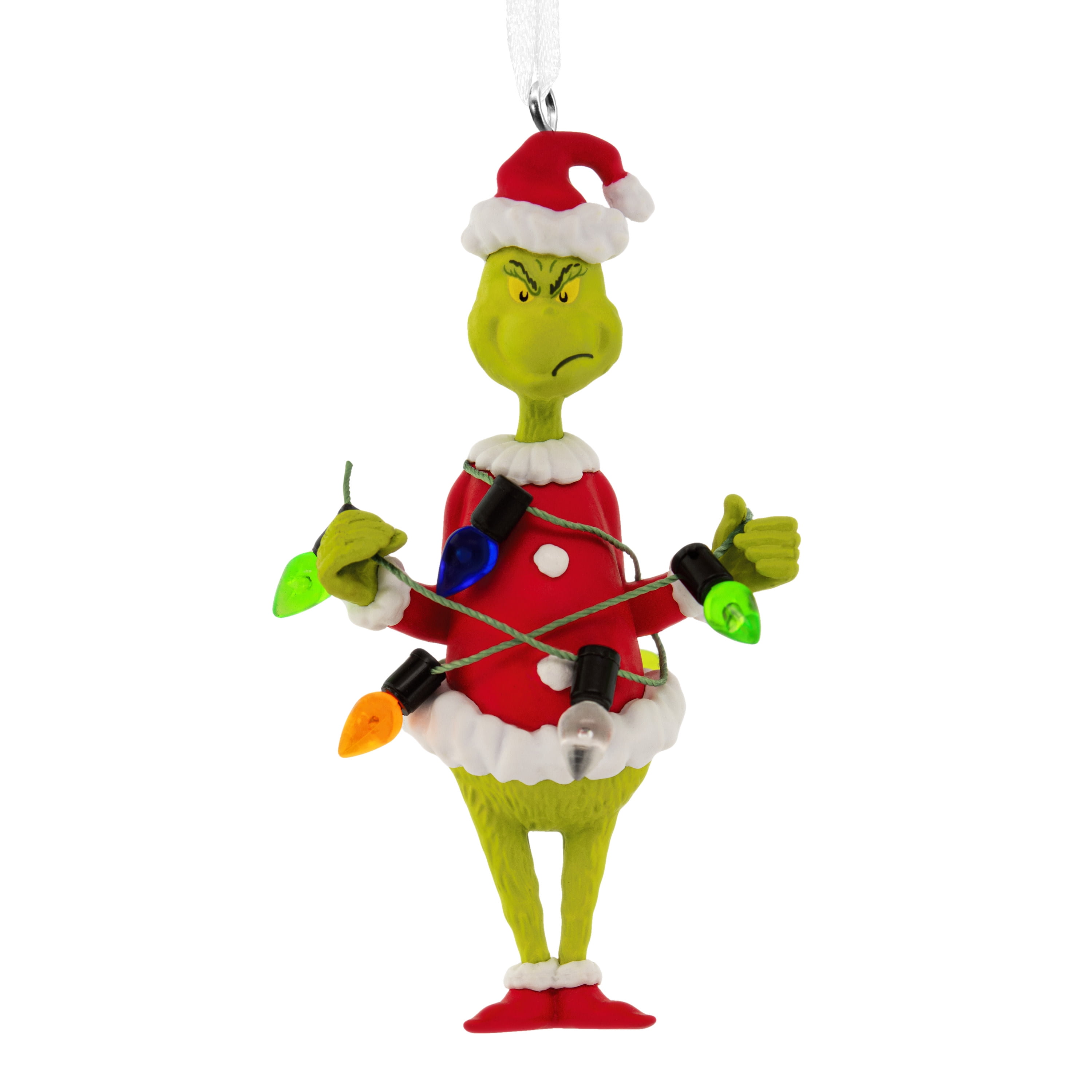 Hallmark Christmas Ornament (Grinch With String Lights), 1 Count