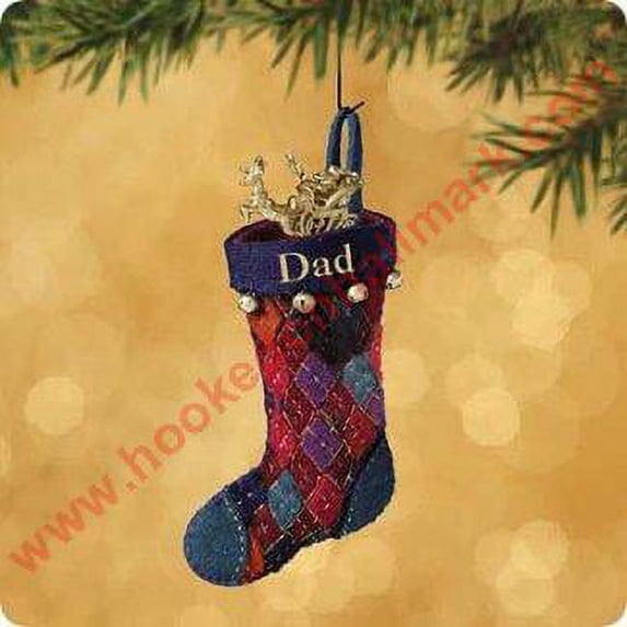 Hallmark Ornament 2002 Dad Plaid Stocking