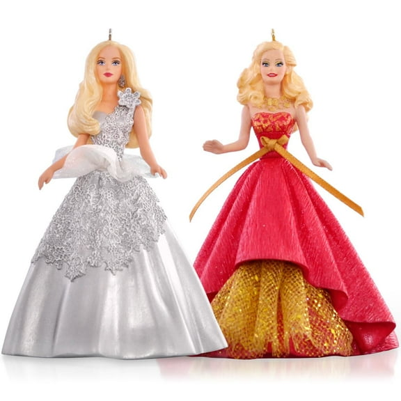 Hallmark Ornament 2015 Celebration Barbie Ornament Set of 2