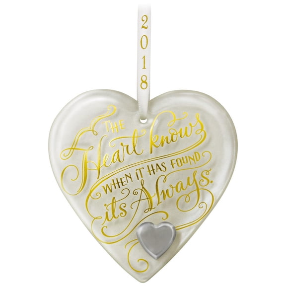 Hallmark Ornament 2018 Happy Anniversary Heart - charms for 1st, 10,25 & 50