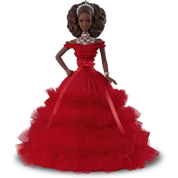 Hallmark Ornament 2018 Holiday Barbie #4 African American
