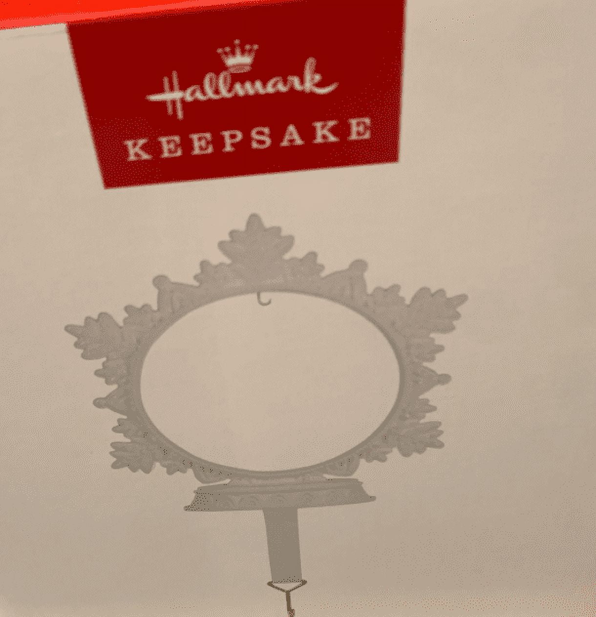 Snowflake White Plastic Ornament Display Stand and Stocking Hanger