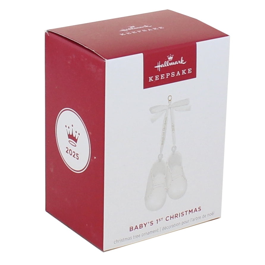 Hallmark Ornament 2025 Baby's 1st Christmas Baby Booties 2025 Porcelain ...