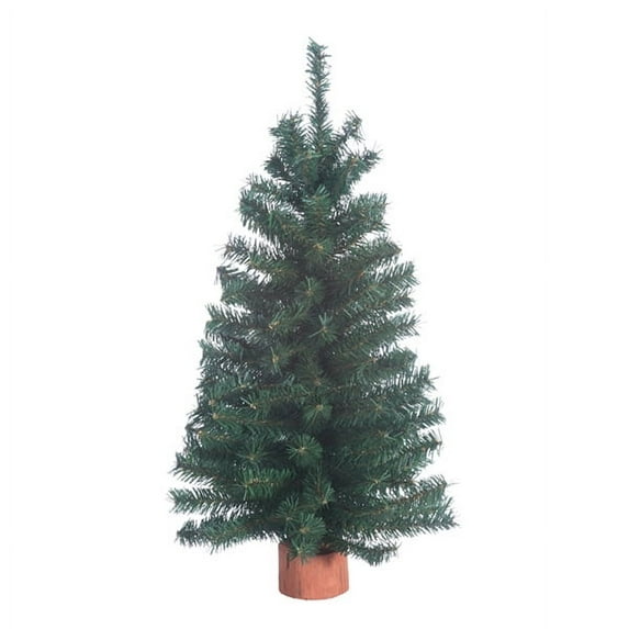 Gerson Company Mini Canadian Pine Christmas Tree in Natural Wood Base 18 inch
