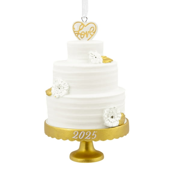 Hallmark Ornament Porcelain Figural Premium Wedding Cake Dated