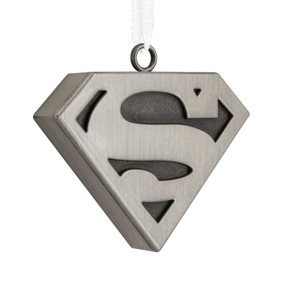 Hallmark Christmas Ornament (DC Superman Silver Shield, Metal), 1 Count