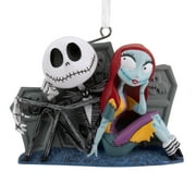 Hallmark Christmas Ornament Disney Tim Burtons The Nightmare before Christmas Jack and Sally with Tombstones, 1 Count