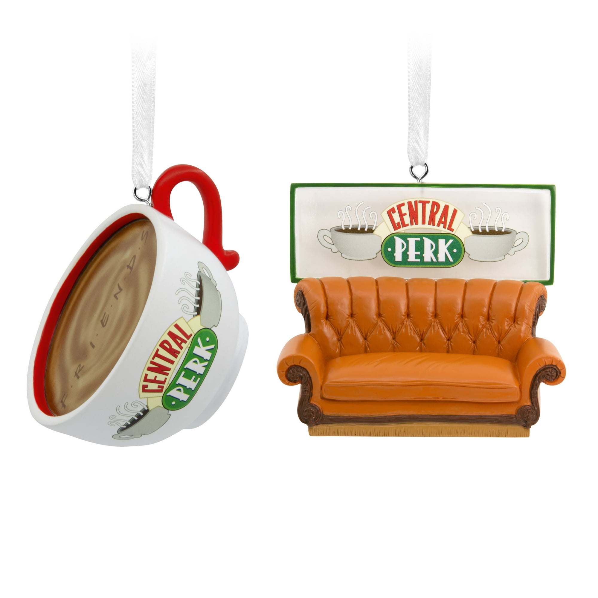 Hallmark Ornaments (Friends Central Perk Cafe Coffee Cup and Couch), Set of 2