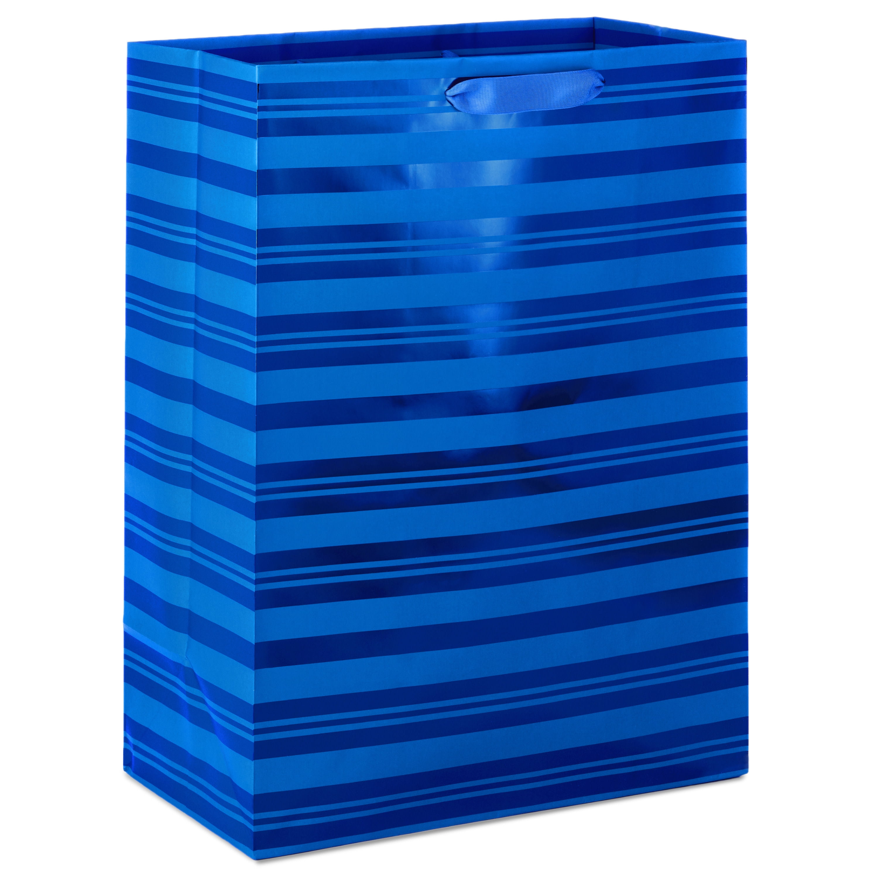 Hallmark Oversized 14.75 in. Gift Bag (Blue Foil Stripes)