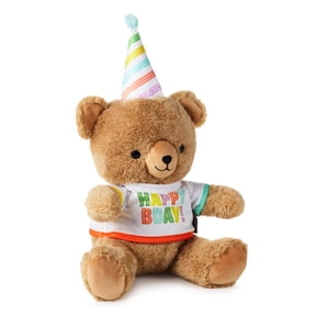 Hallmark Birthday Plush Bear (Party Hat and Tee), 11.5"