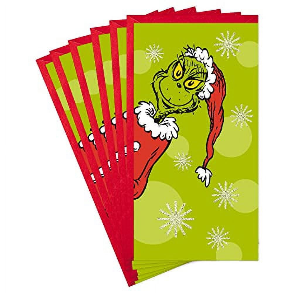 Hallmark Pack of Christmas Money or Gift Card Holders, The Grinch (6