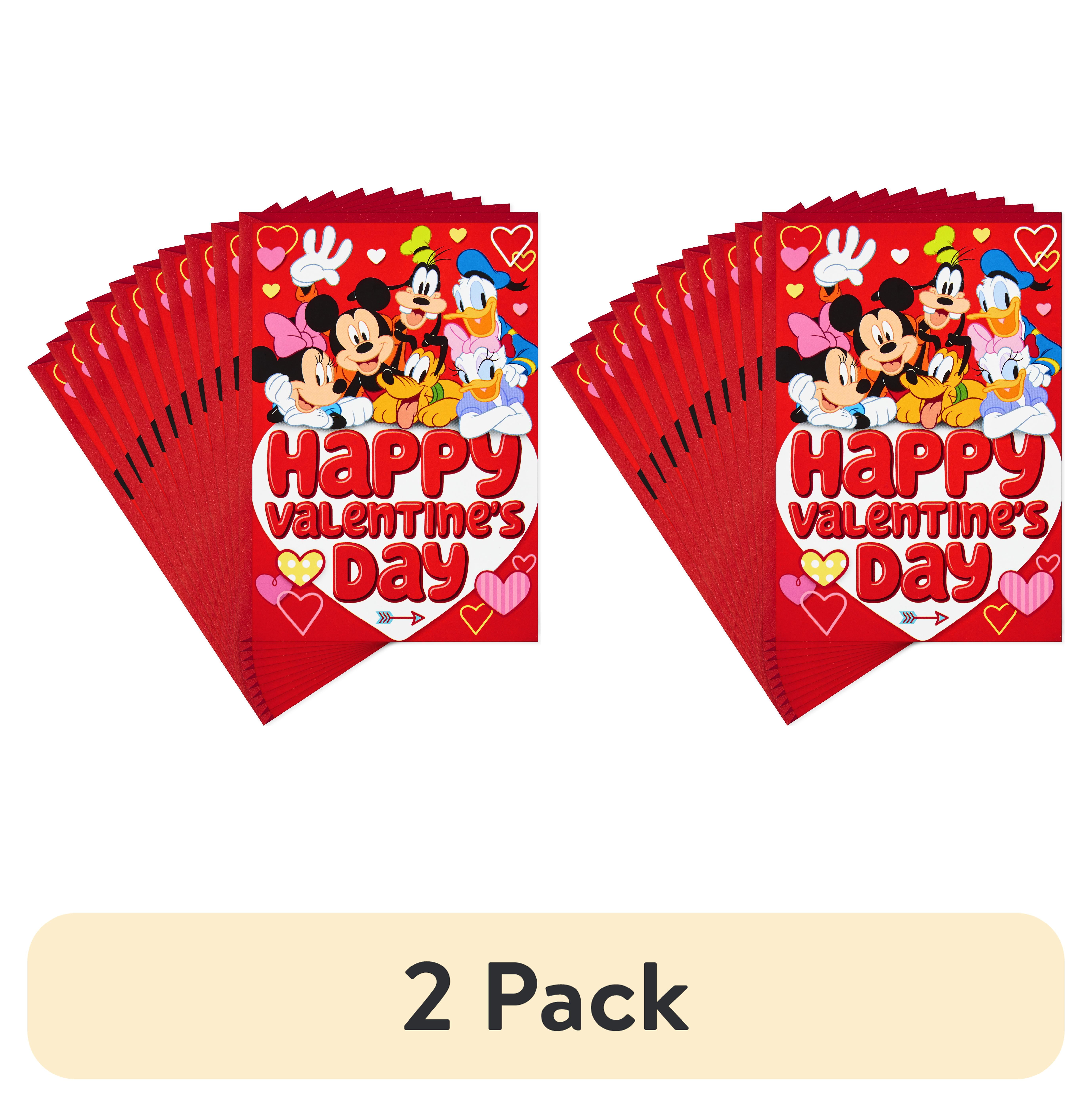 (2 pack) Hallmark Pack of Disney Valentines Day Cards for Kids, Mickey  Mouse and Friends (10 Valentine's Day Cards with Envelopes)