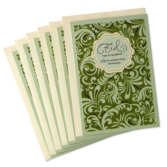 Hallmark Pack of Eid al-Fitr or Eid Al-Adha Cards, Time to Celebrate (6 Cards with Envelopes) (699RZO1005)