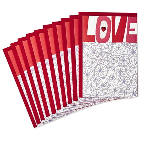 Hallmark Pack of Valentines Day Cards, Love (10 Valentine Cards with Envelopes)