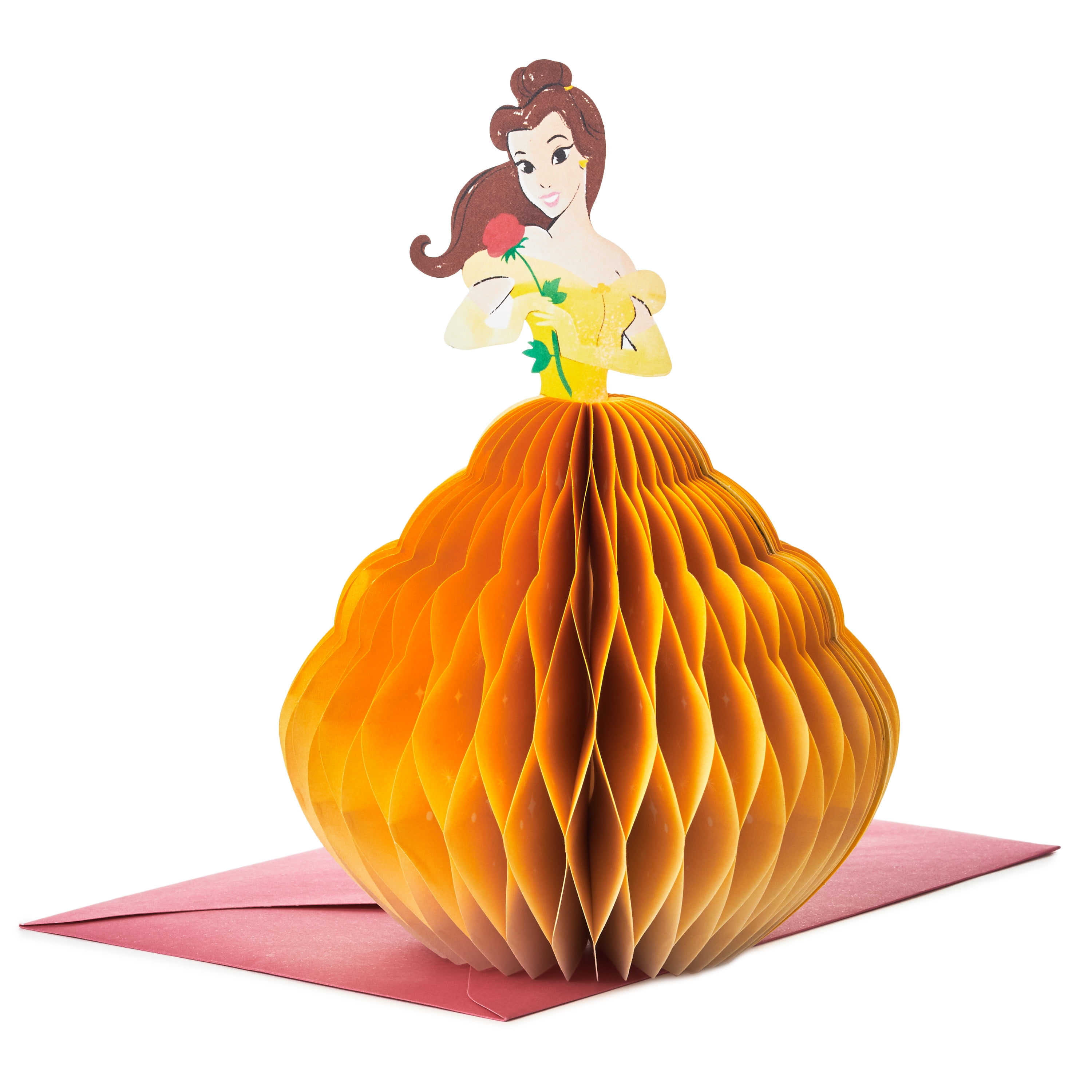 Hallmark Paper Wonder Beauty and the Beast Pop Up Birthday Card, Friendship Card, All Occasion Card (Honeycomb Belle)