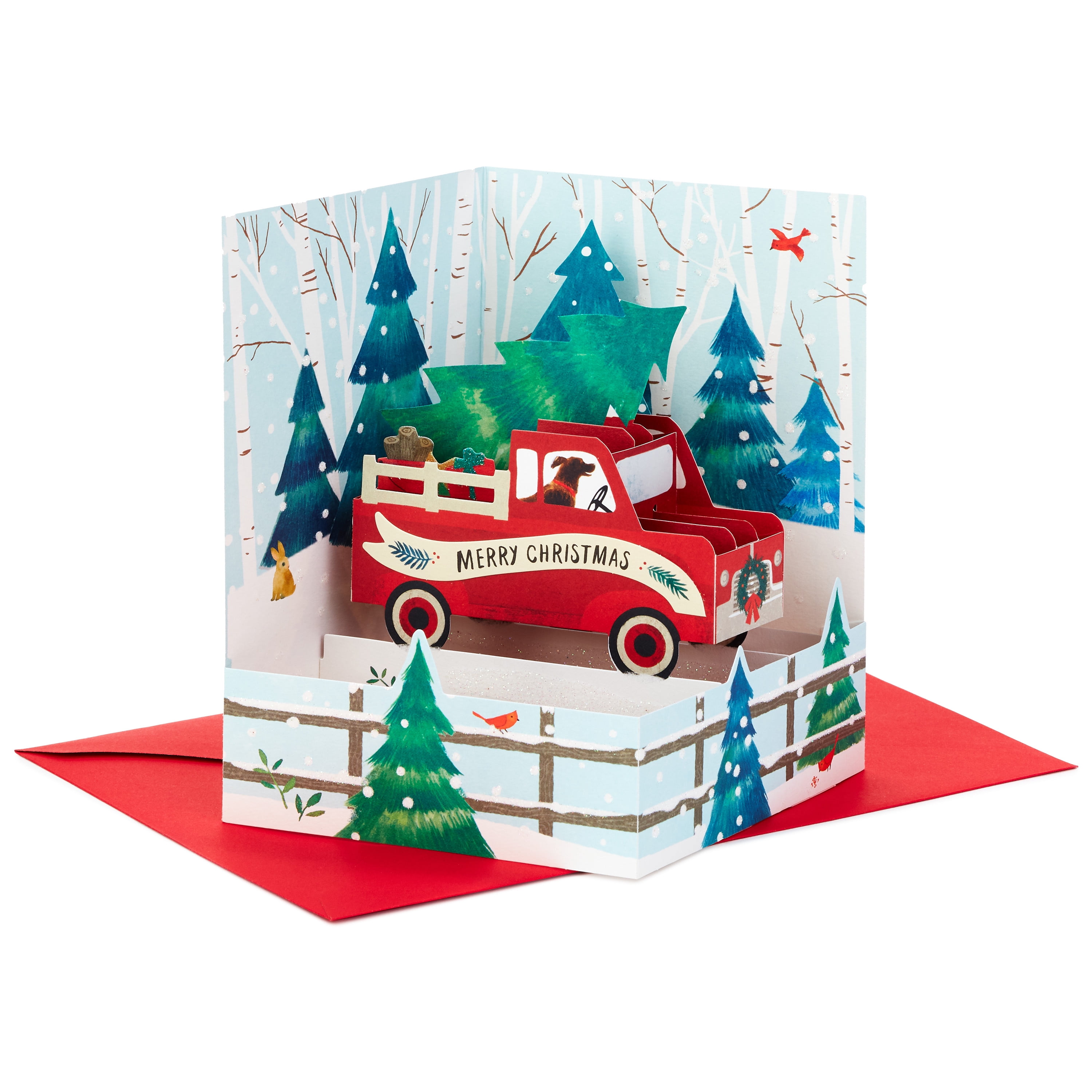 Hallmark Paper Wonder Displayable Pop Up Christmas Card (Red Truck