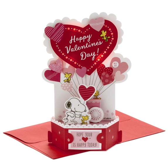 Hallmark Paper Wonder Musical Peanuts Pop Up Valentines Day Card (Plays Linus and Lucy)