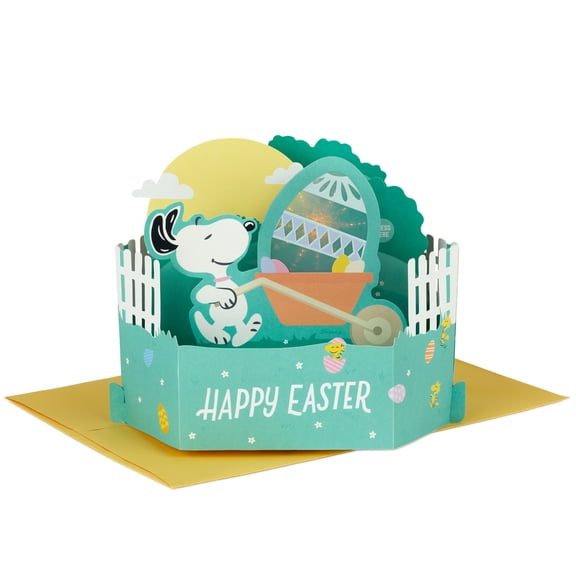 Hallmark Paper Wonder Peanuts Musical 3D Pop-Up Easter Card With Light (Snoopy Sunshine and Happiness)