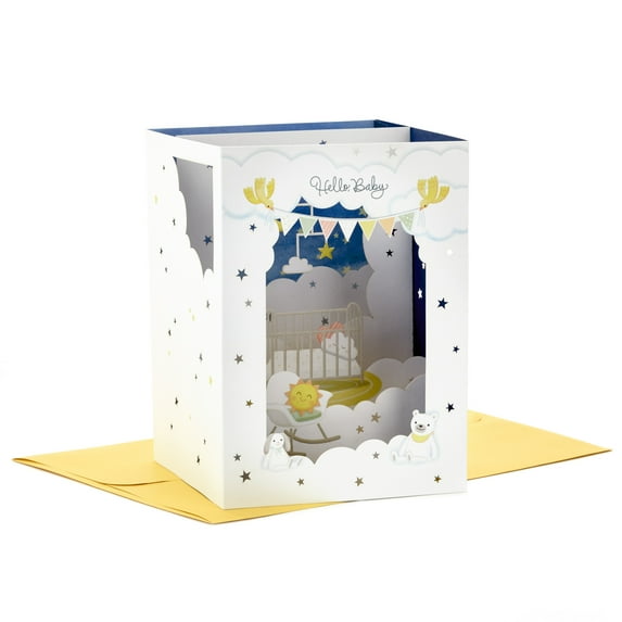 Hallmark Paper Wonder Pop Up Baby Shower Card (Cloud Nursery)