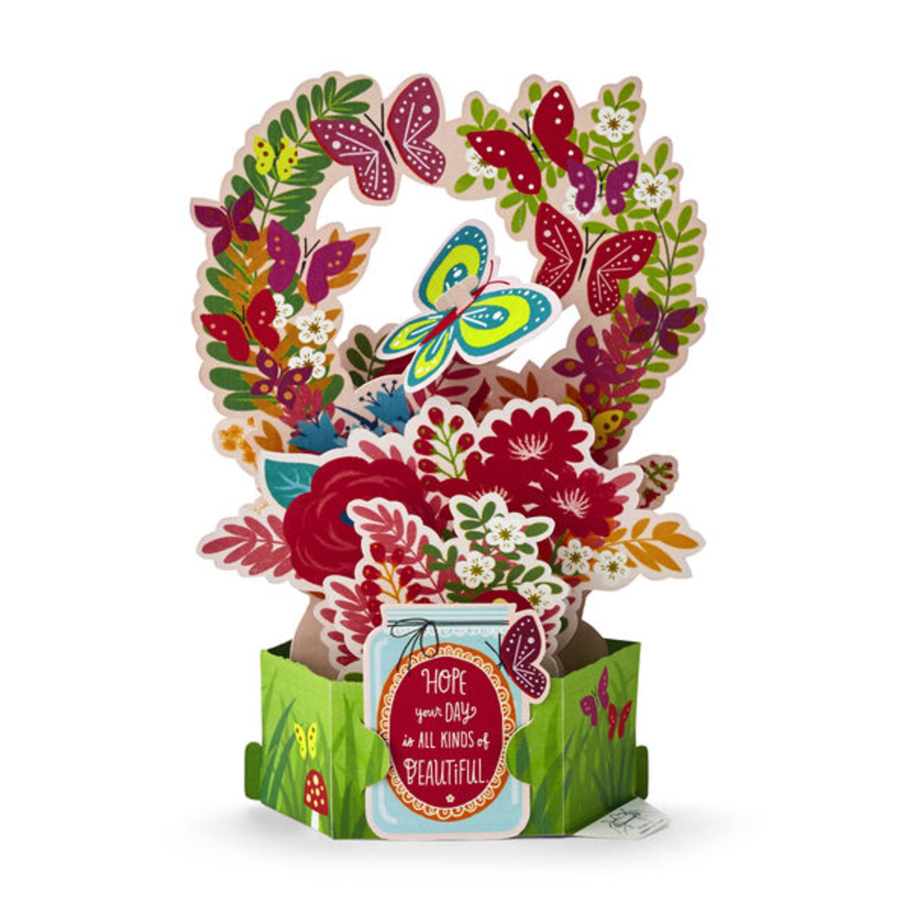 Hallmark Paper Wonder Pop Up Birthday Card for Women (Flowers and Butterflies)