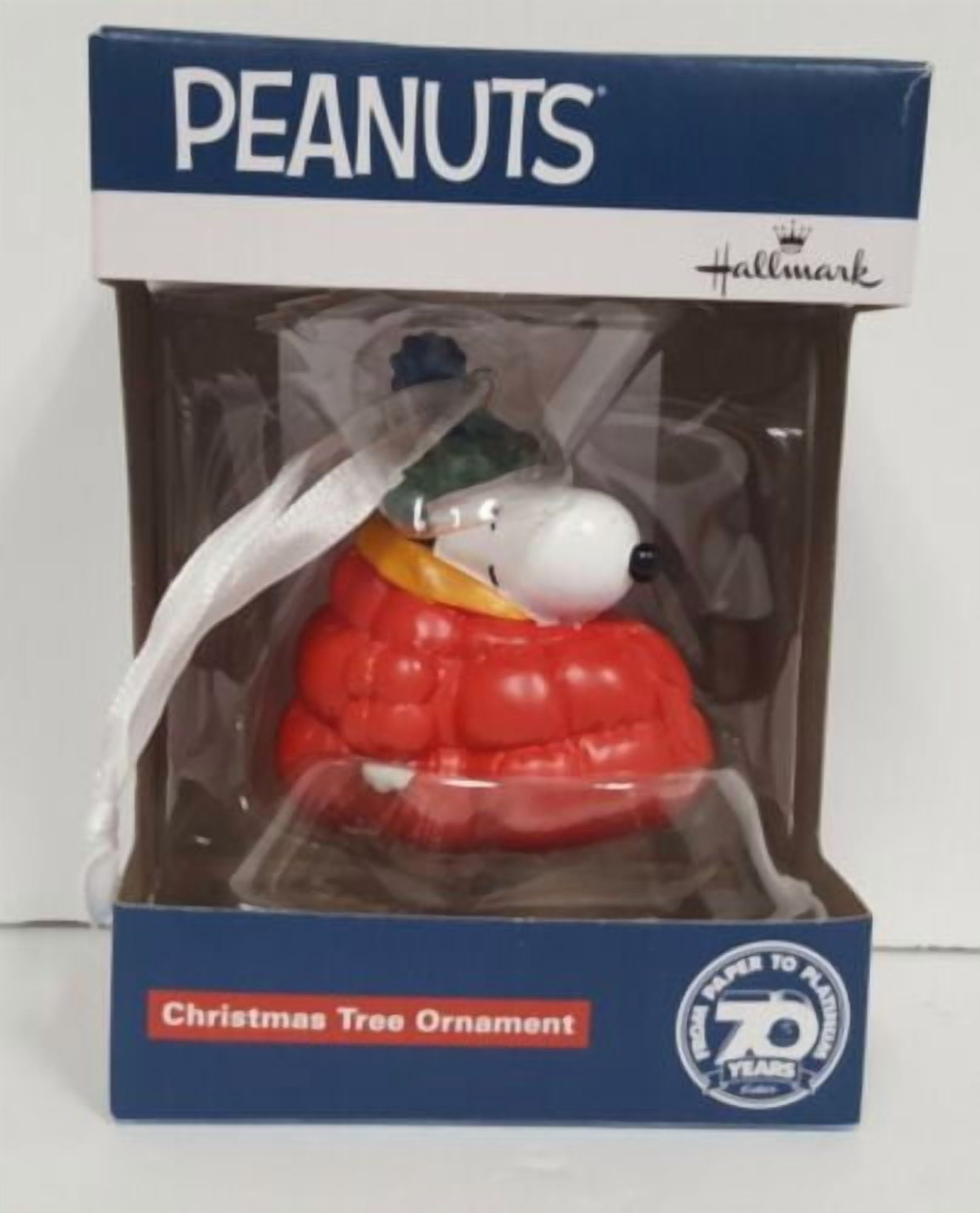 Hallmark Peanuts 70 Years Snoopy in Puffy Winter Coat Christmas Ornament