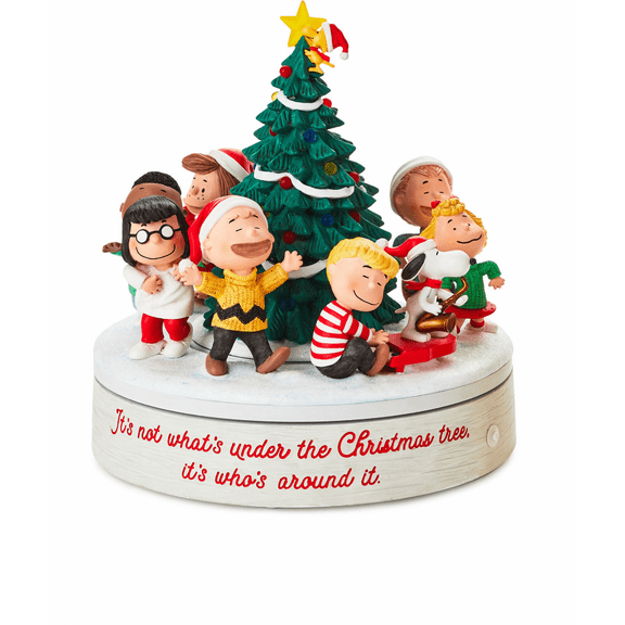 Hallmark Peanuts Gang Around the Christmas Tree Musical Tabletop Figurine New