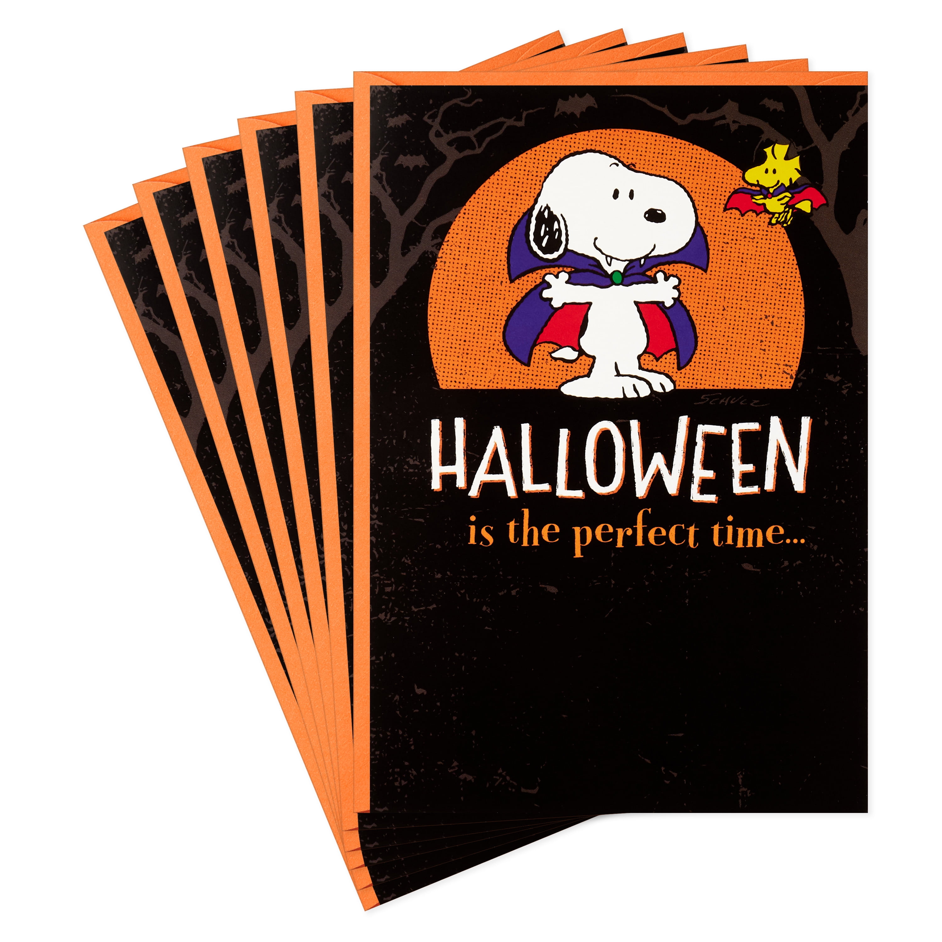 Hallmark Peanuts Halloween Greeting Cards (6 Cards with Envelopes