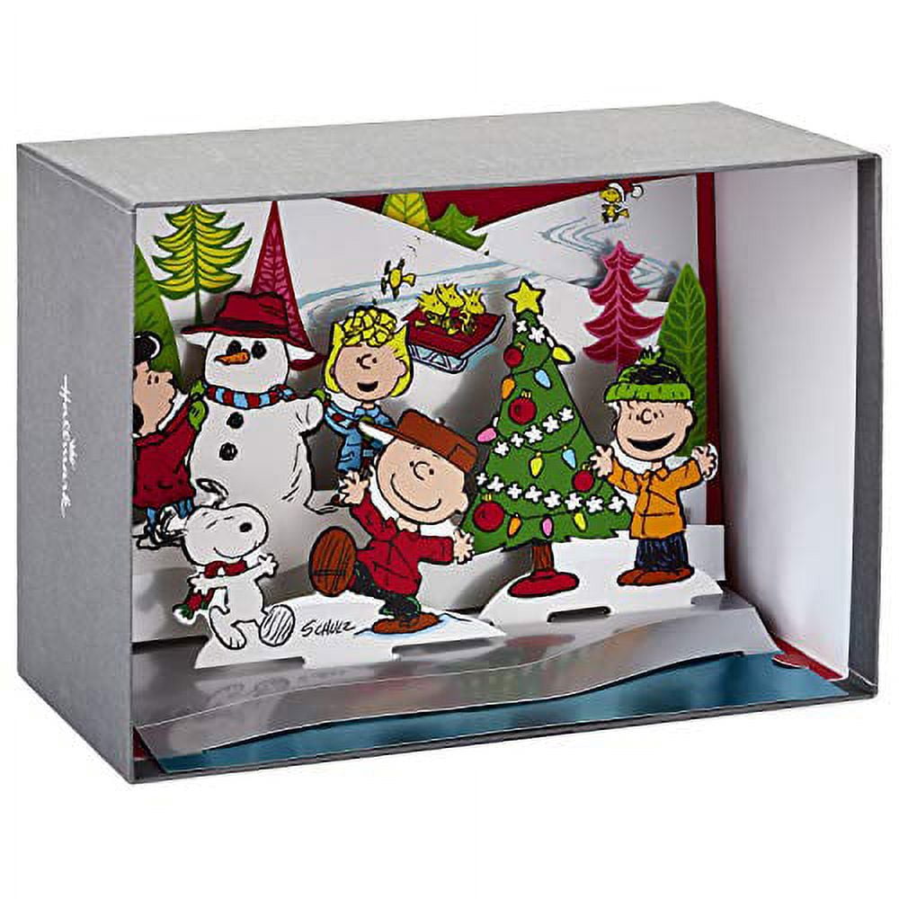 Hallmark Peanuts Paper Craft Boxed Christmas Cards, Pop Up Winter Scene